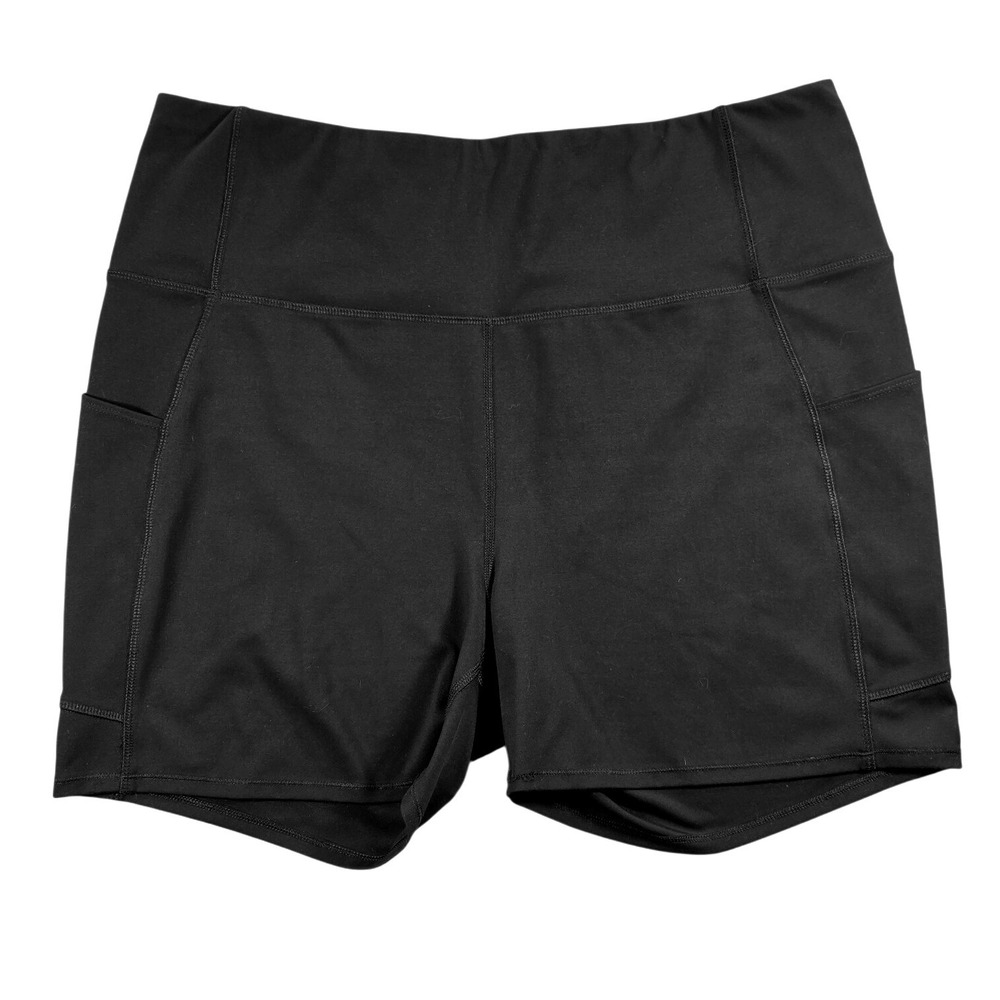 Biker Athleisure Shorts Black Women 2X MTA Sport Plus Size Activewear